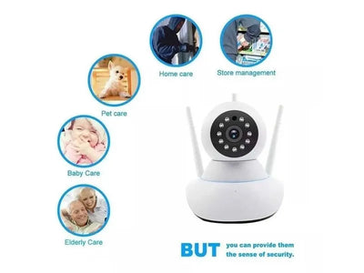 Camara De Seguridad Robotica Ip Full Hd Wifi Vigilancia 3 Antenas
