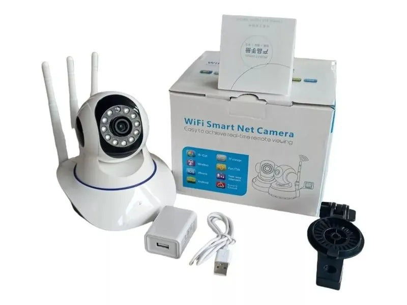 Camara De Seguridad Robotica Ip Full Hd Wifi Vigilancia 3 Antenas
