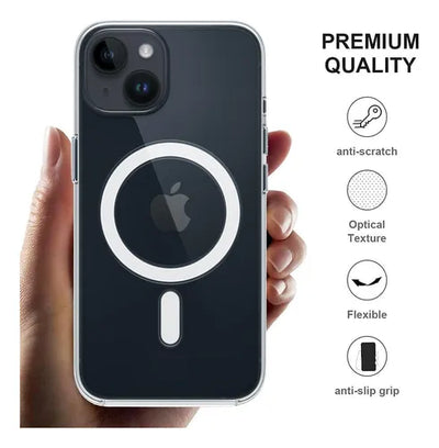 Estuche protector Space MagSafe transparente para iPhone 14